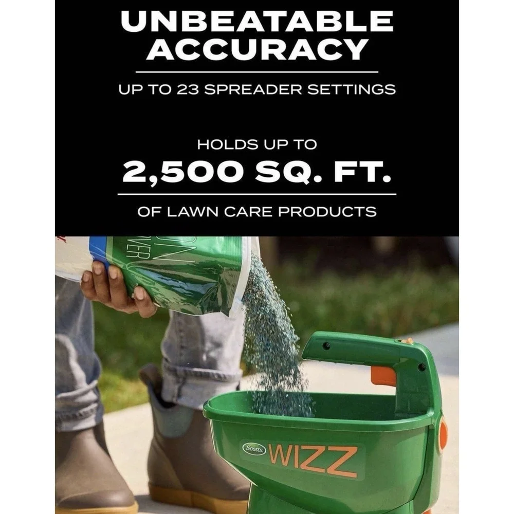 Scotts Wizz Hand Spreader for Seed Fertilizer & Ice Melt- Covers 2,500 Sq Ft NEW